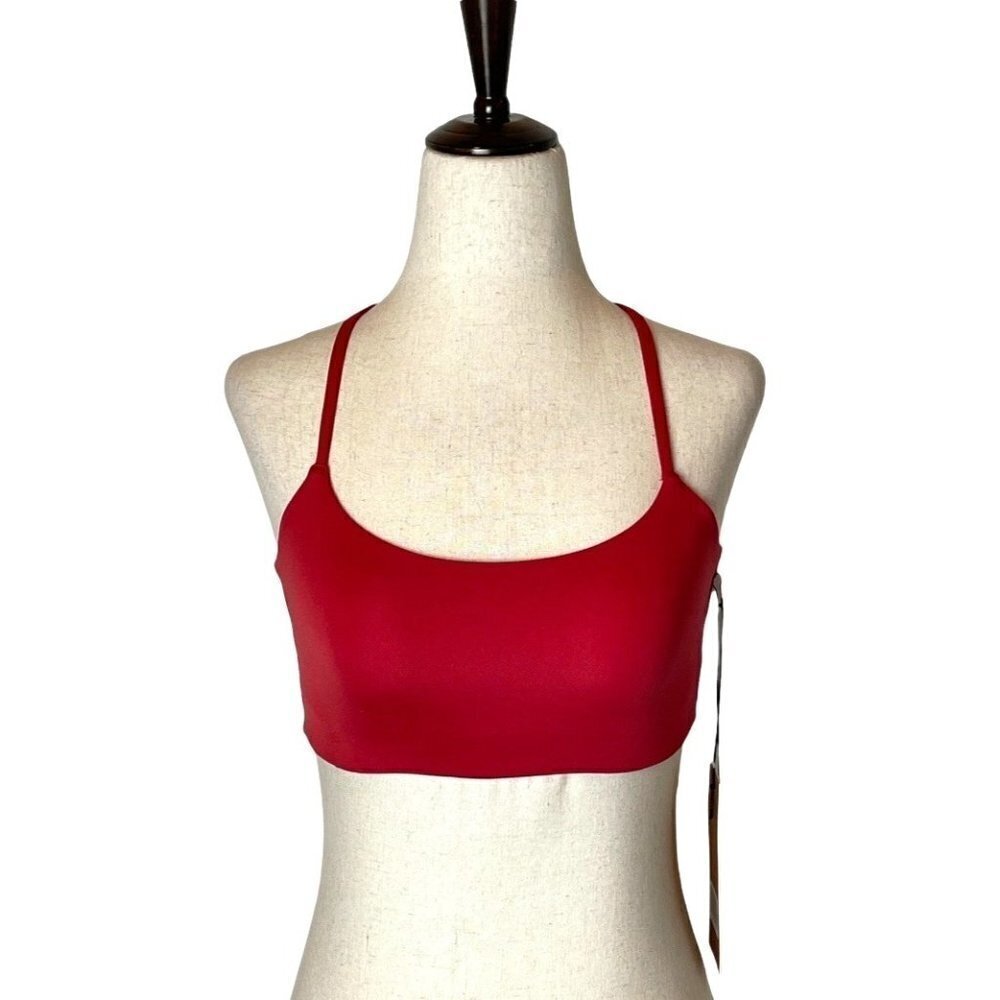 Girlfriend Collective Juliet Sports Bra Women XXS Red Strappy Criss Cross NWT